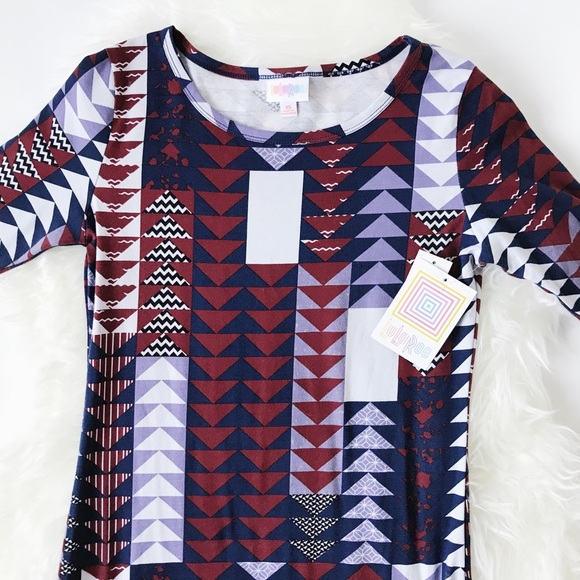 NWT LuLaRoe Julia Dress in Triangle Print - Picture 3 of 8